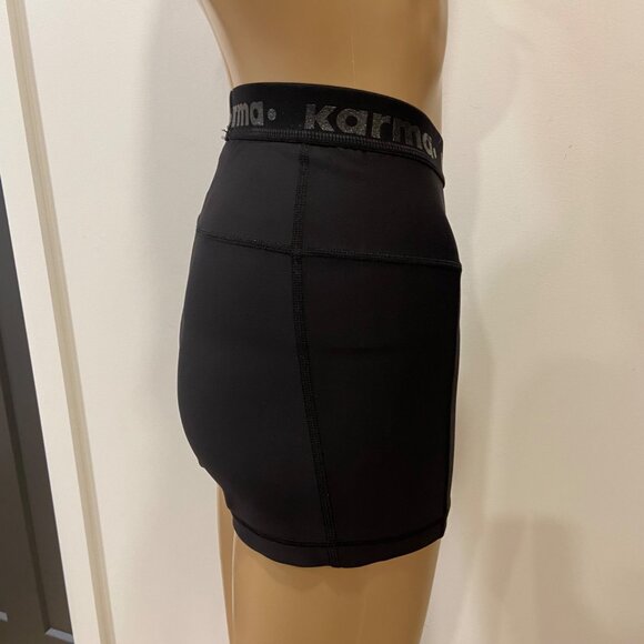 Karma Athletics Womens Ali Black High-Waist Fitness Shorts XS - Picture 7 of 15
